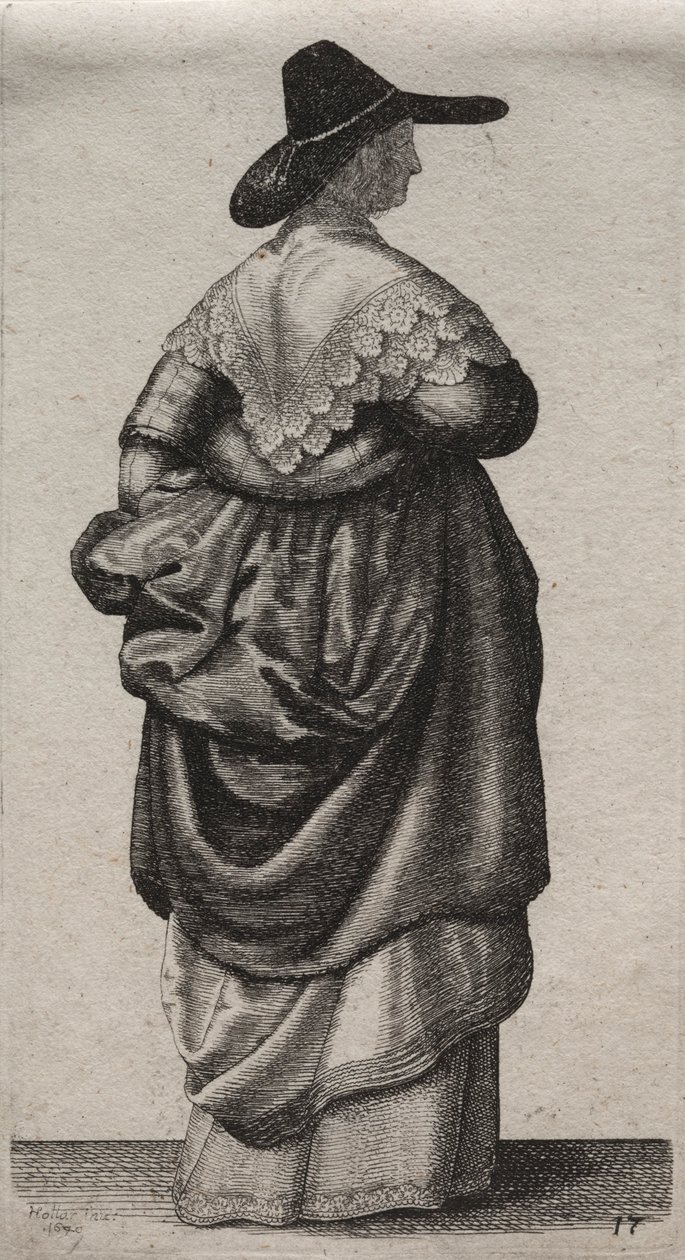 अंग्रेजी महिलाओं की कई आदतें, नोबेलिटी से कंट्री वुमेन तक ..., 1640। द्वारा Wenceslaus Hollar