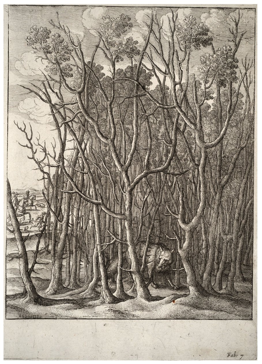 लोमड़ी और कांटेदार झाड़ी। राज्य 2 द्वारा Wenceslaus Hollar