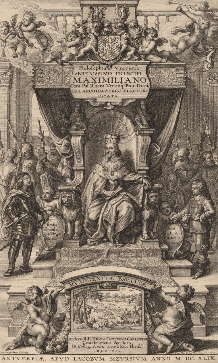 टाइटल पेज टू फिलोसोफिया यूनिवर्सिया, 1649। द्वारा Wenceslaus Hollar
