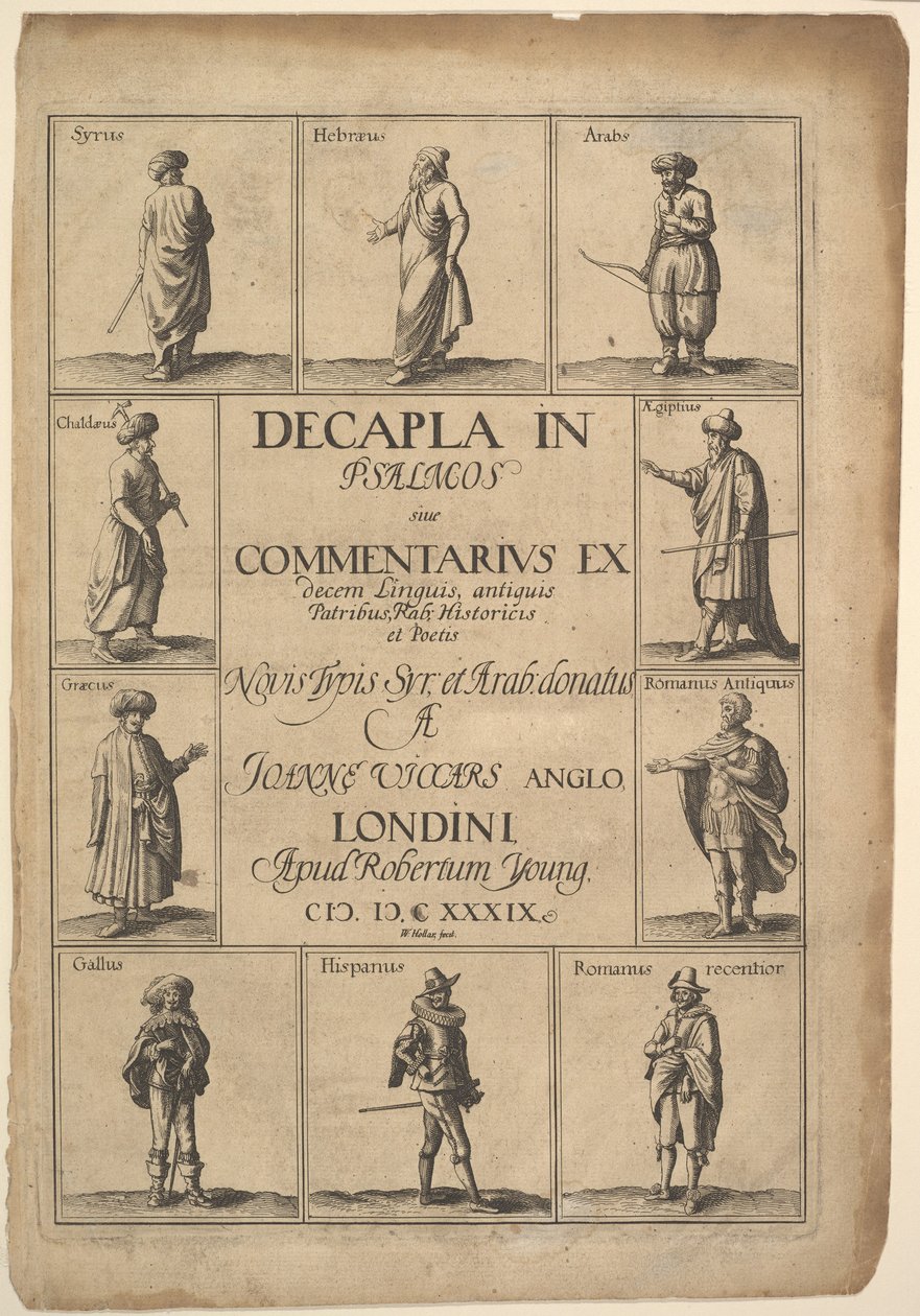 शीर्षक पृष्ठ: १६३ ९ में भजन में डेकाला। द्वारा Wenceslaus Hollar