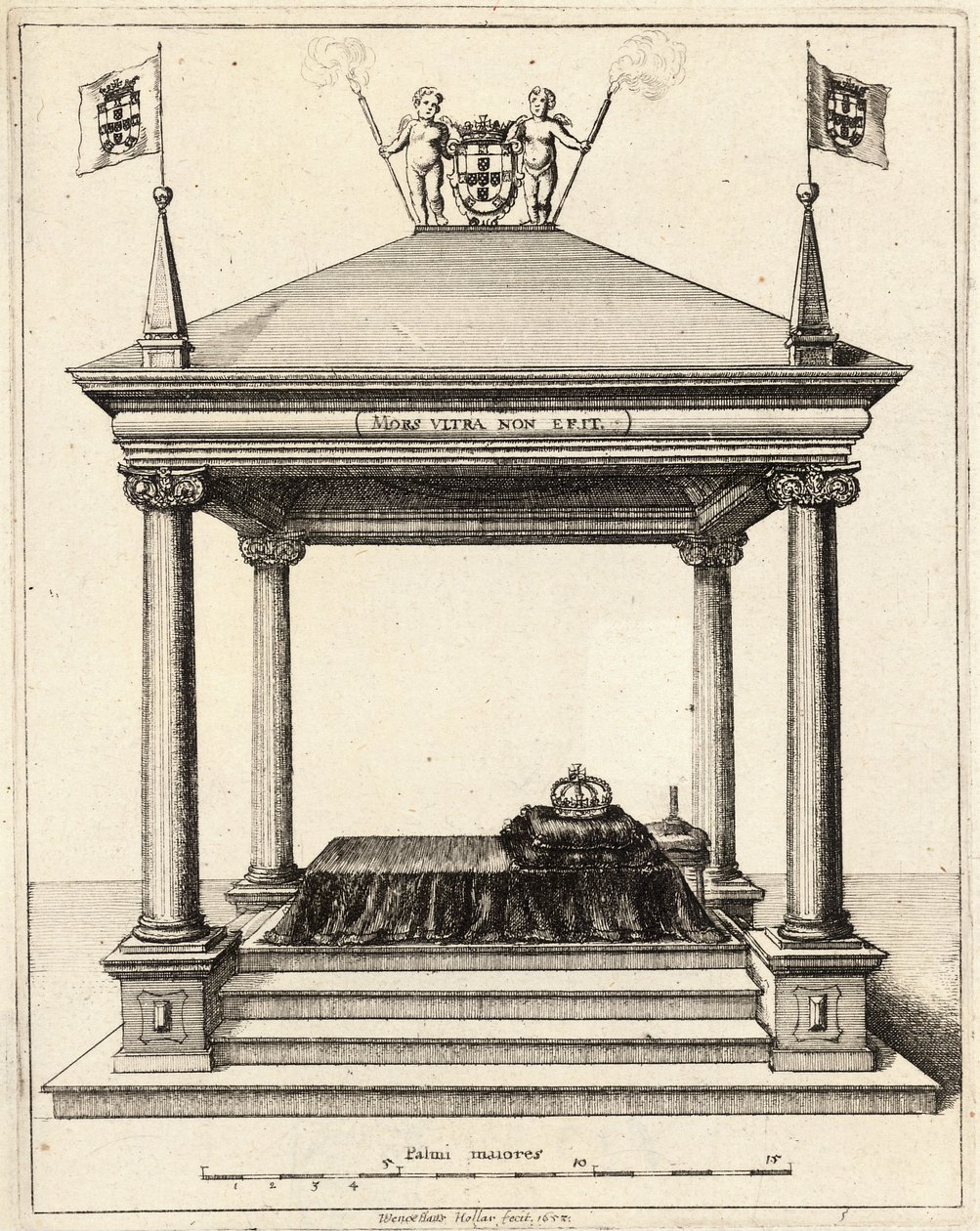 प्रिंस थियोडोसियो डी ब्रागांका का मकबरा। राज्य 2 द्वारा Wenceslaus Hollar