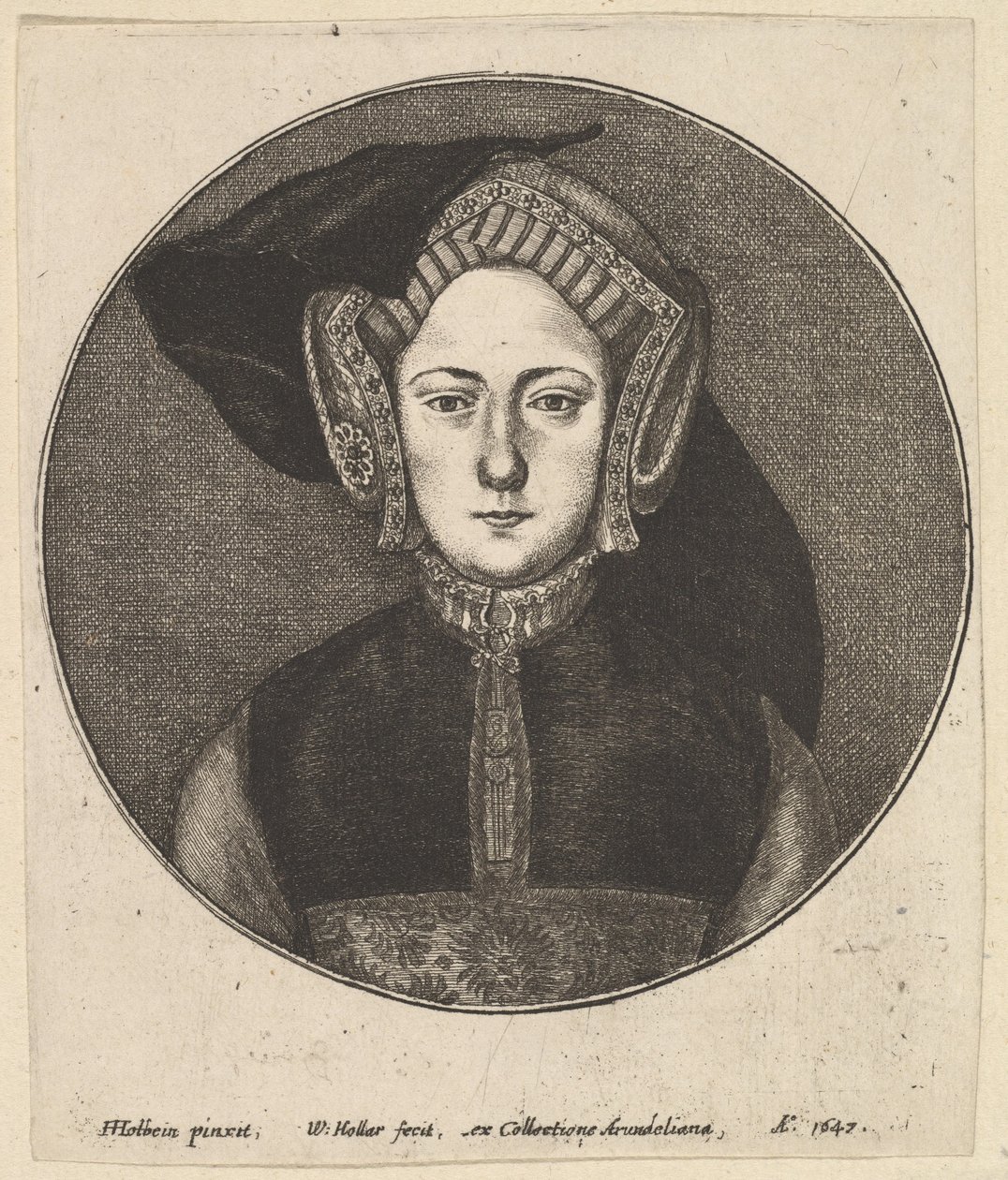 अनजान महिला, 1647। द्वारा Wenceslaus Hollar