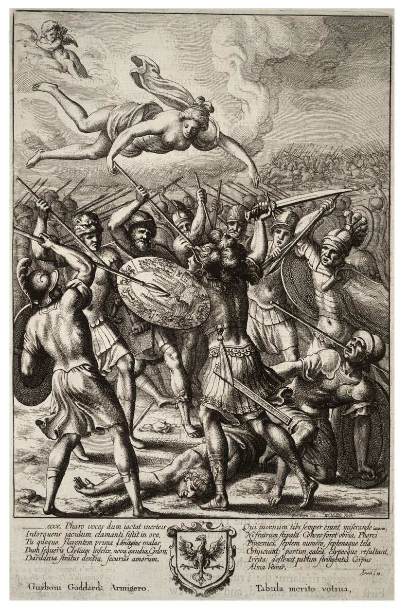 एनेस की रक्षा करने वाला शुक्र। राज्य 2 द्वारा Wenceslaus Hollar