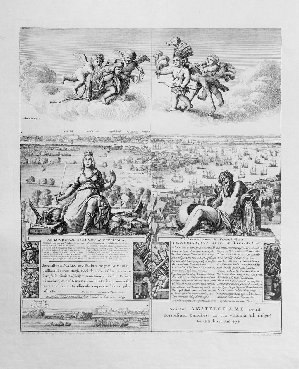 लंदन का दृश्य, 1647 प्रकाशित द्वारा Wenceslaus Hollar