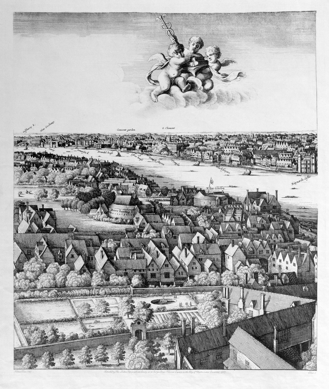 लंदन का दृश्य, 1647 प्रकाशित द्वारा Wenceslaus Hollar