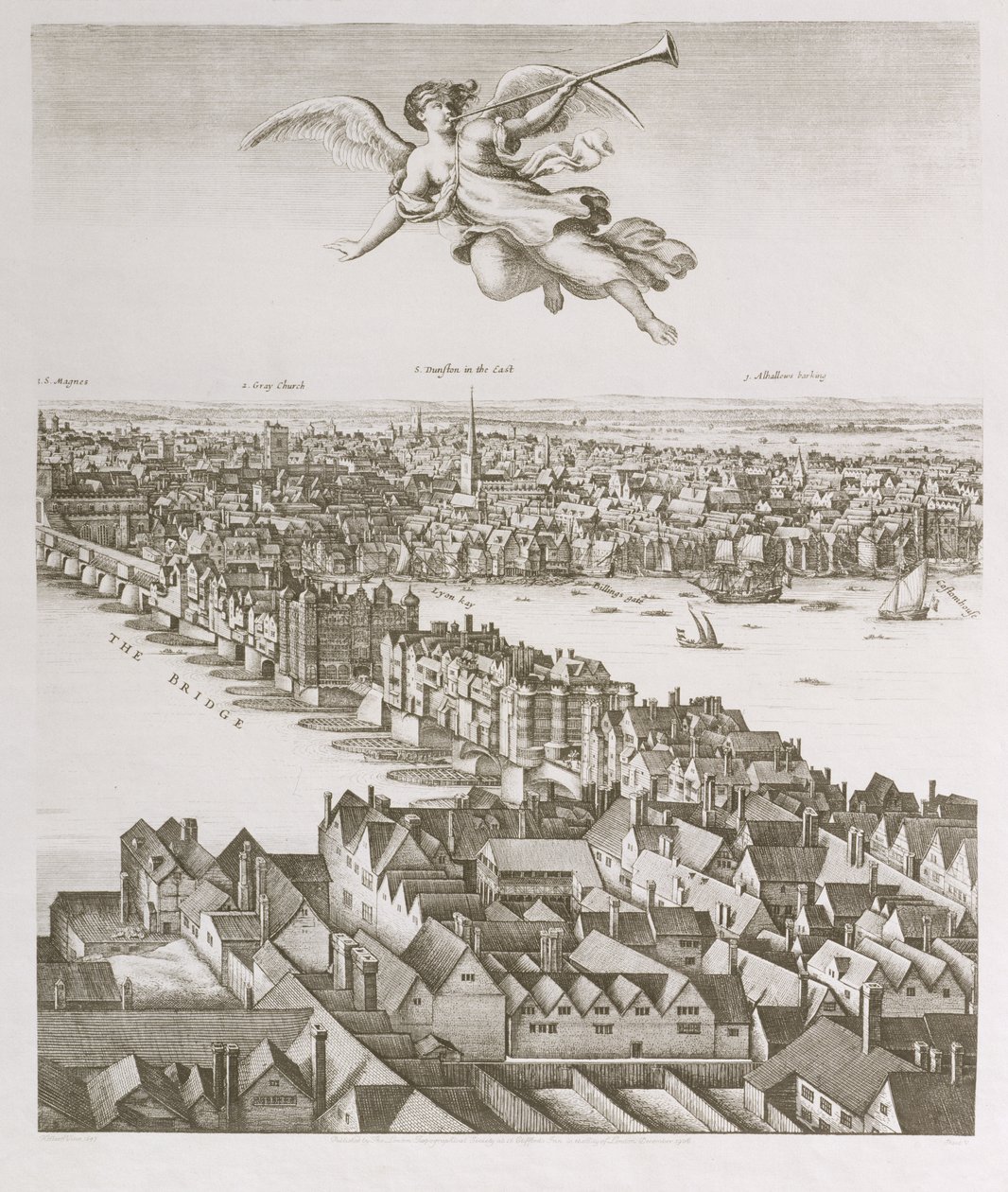 लंदन का दृश्य, 1647 प्रकाशित द्वारा Wenceslaus Hollar