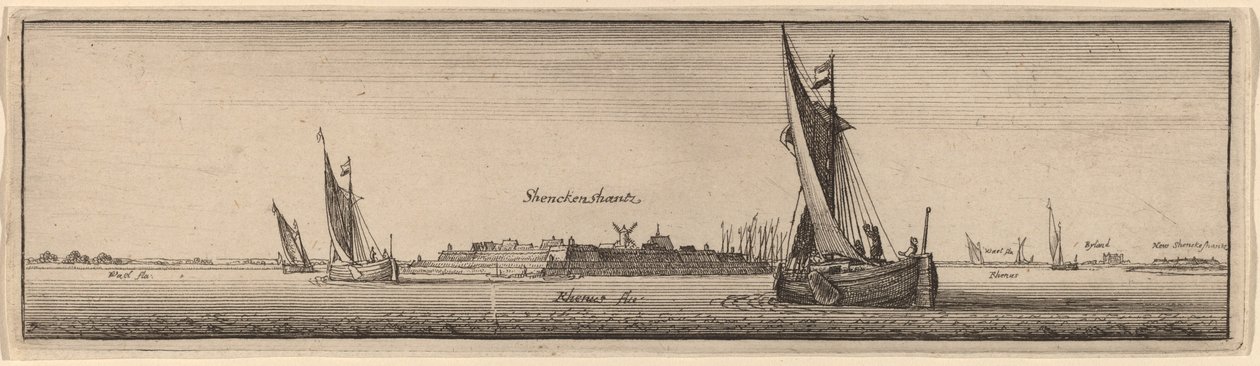 शेंकेनशैंट्ज़ का दृश्य द्वारा Wenceslaus Hollar