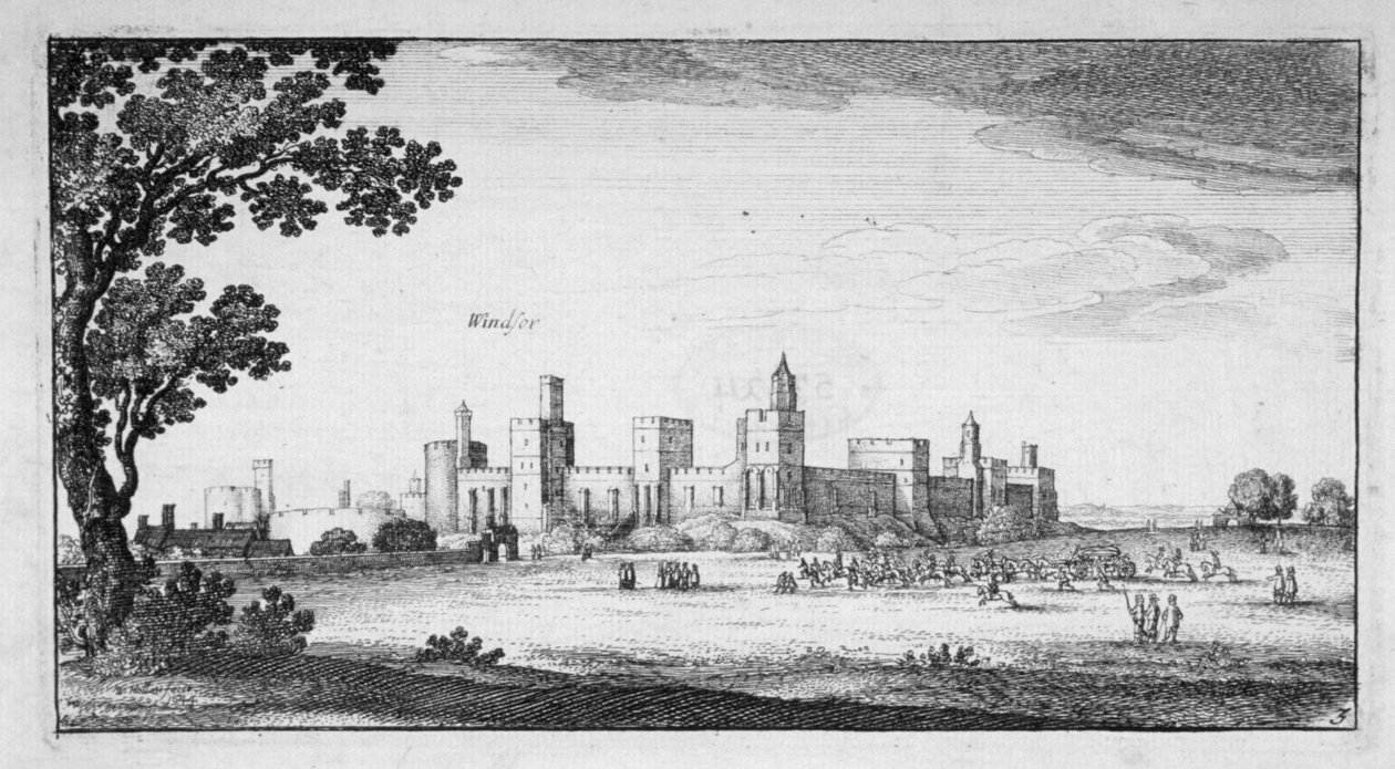 विंडसर कैसल, बर्कशायर, 1644 का दृश्य द्वारा Wenceslaus Hollar