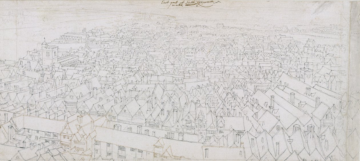 साउथवार्क के पूर्व भाग की ओर देखना द्वारा Wenceslaus Hollar
