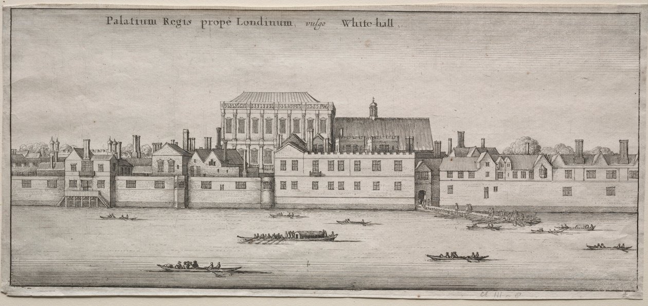 लंदन के दृश्य: नदी से व्हाइटहॉल। द्वारा Wenceslaus Hollar