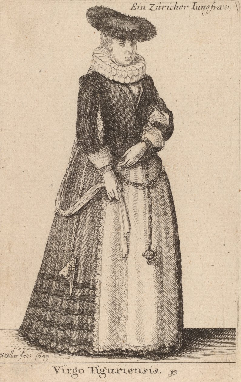 कन्या टिगुरीन्सिस, 1649। द्वारा Wenceslaus Hollar