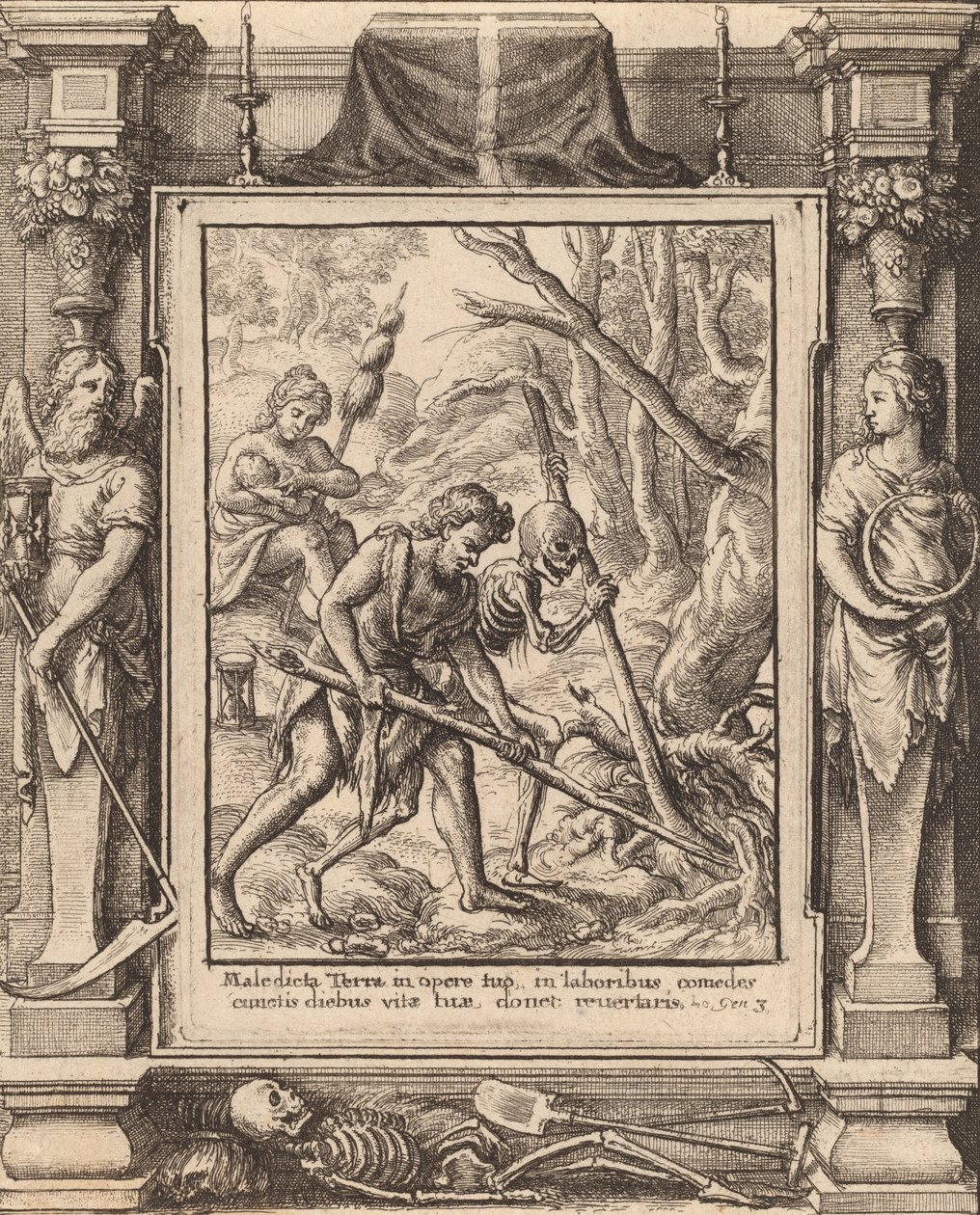 जब एडम डेल्व्ड, 1651। द्वारा Wenceslaus Hollar