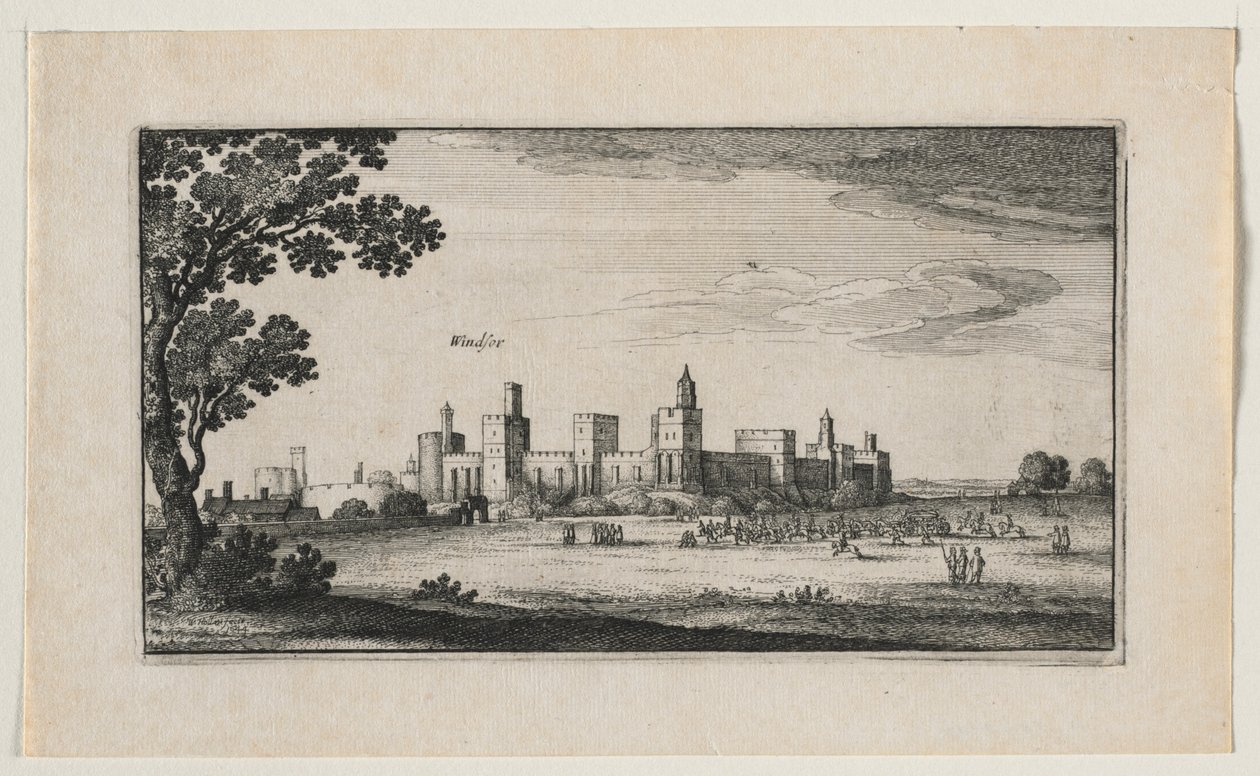 दक्षिणपूर्व से विंडसर कैसल, 1644। द्वारा Wenceslaus Hollar