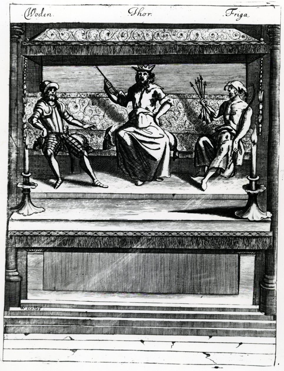 वोडेन, थोर और फ्रिगा द्वारा Wenceslaus Hollar