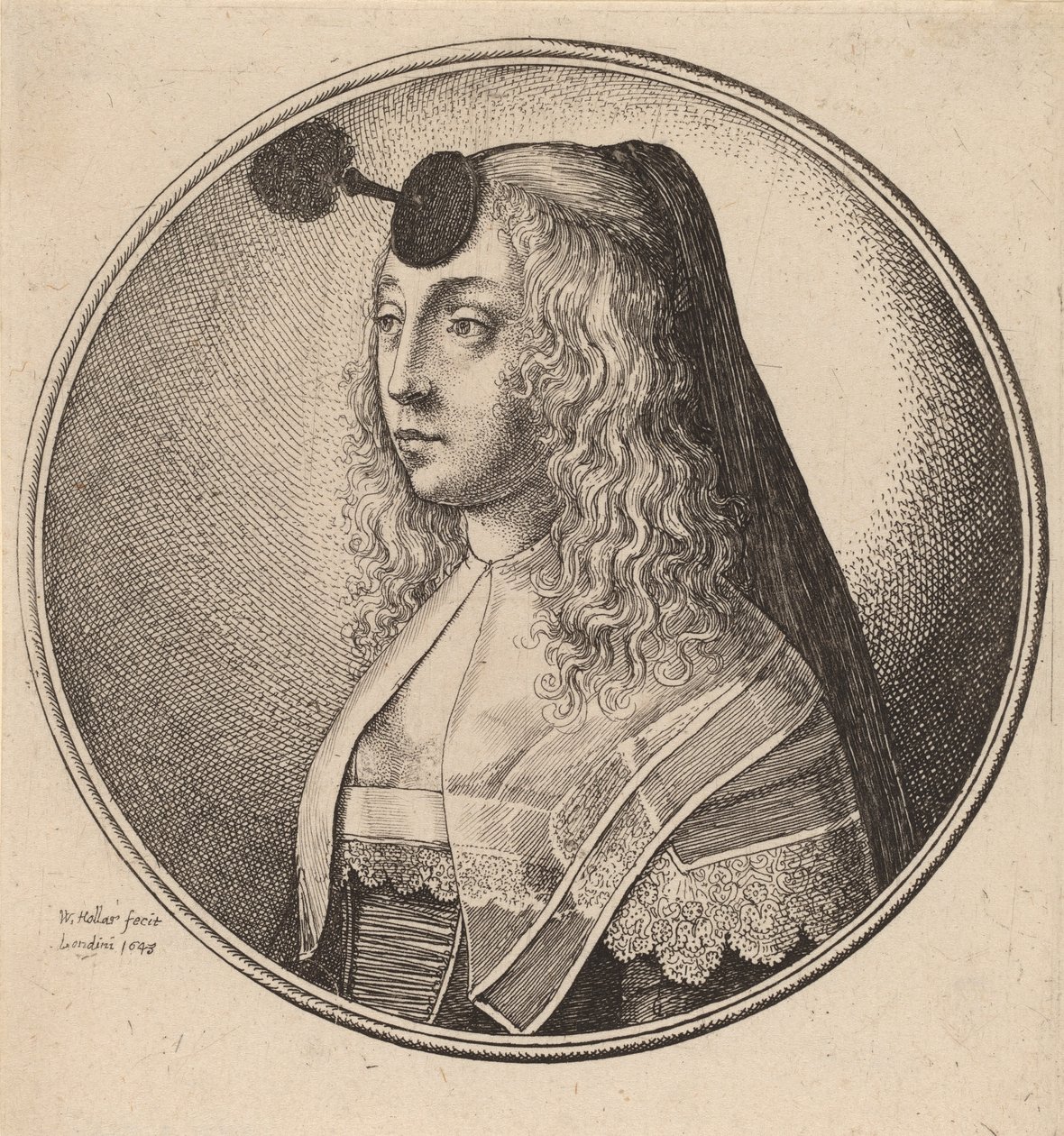 एंटवर्प की महिला, 1643। द्वारा Wenceslaus Hollar