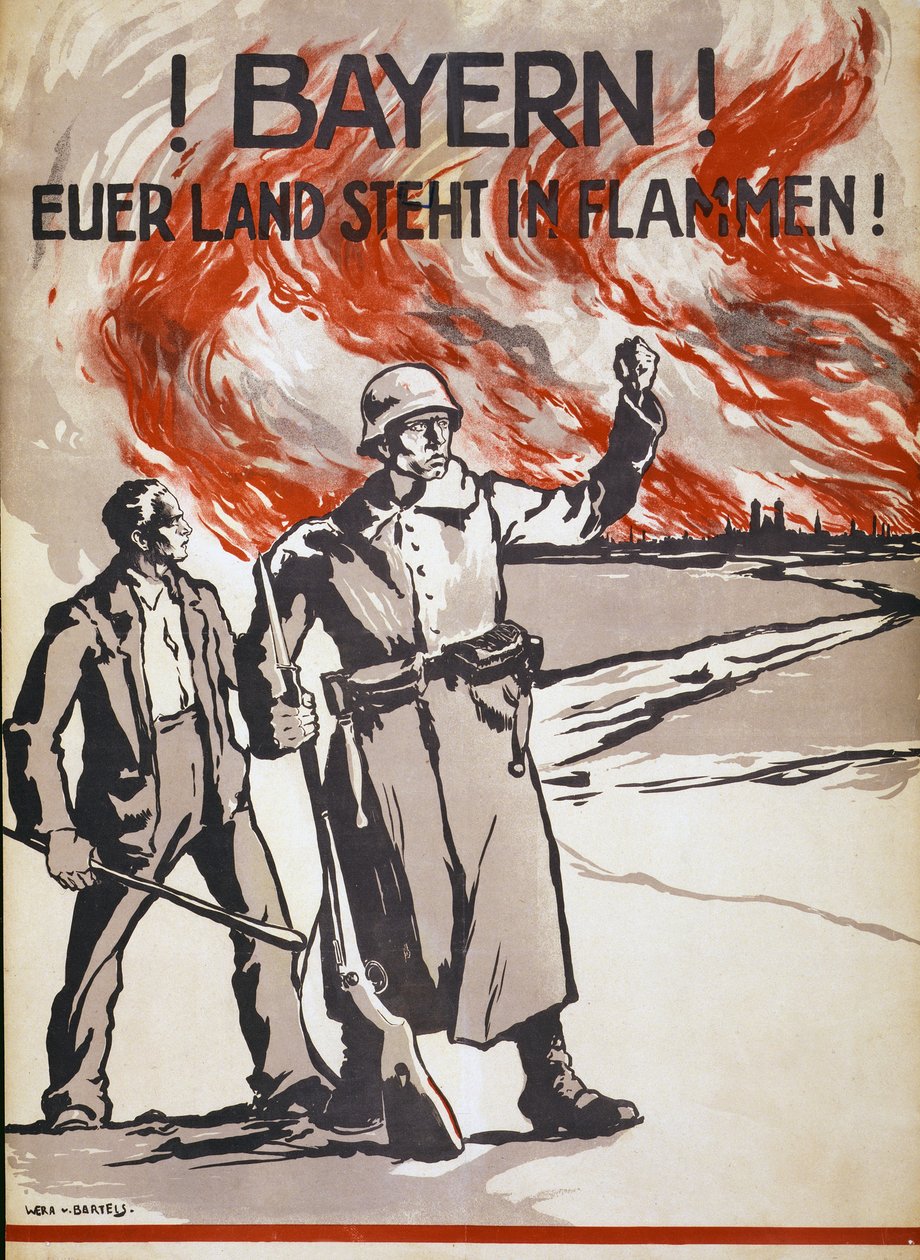 बायर्न! आपका देश आग उगल रहा है! पब। जर्मनी, c.1918 द्वारा बार्टल्स द्वारा वेरा