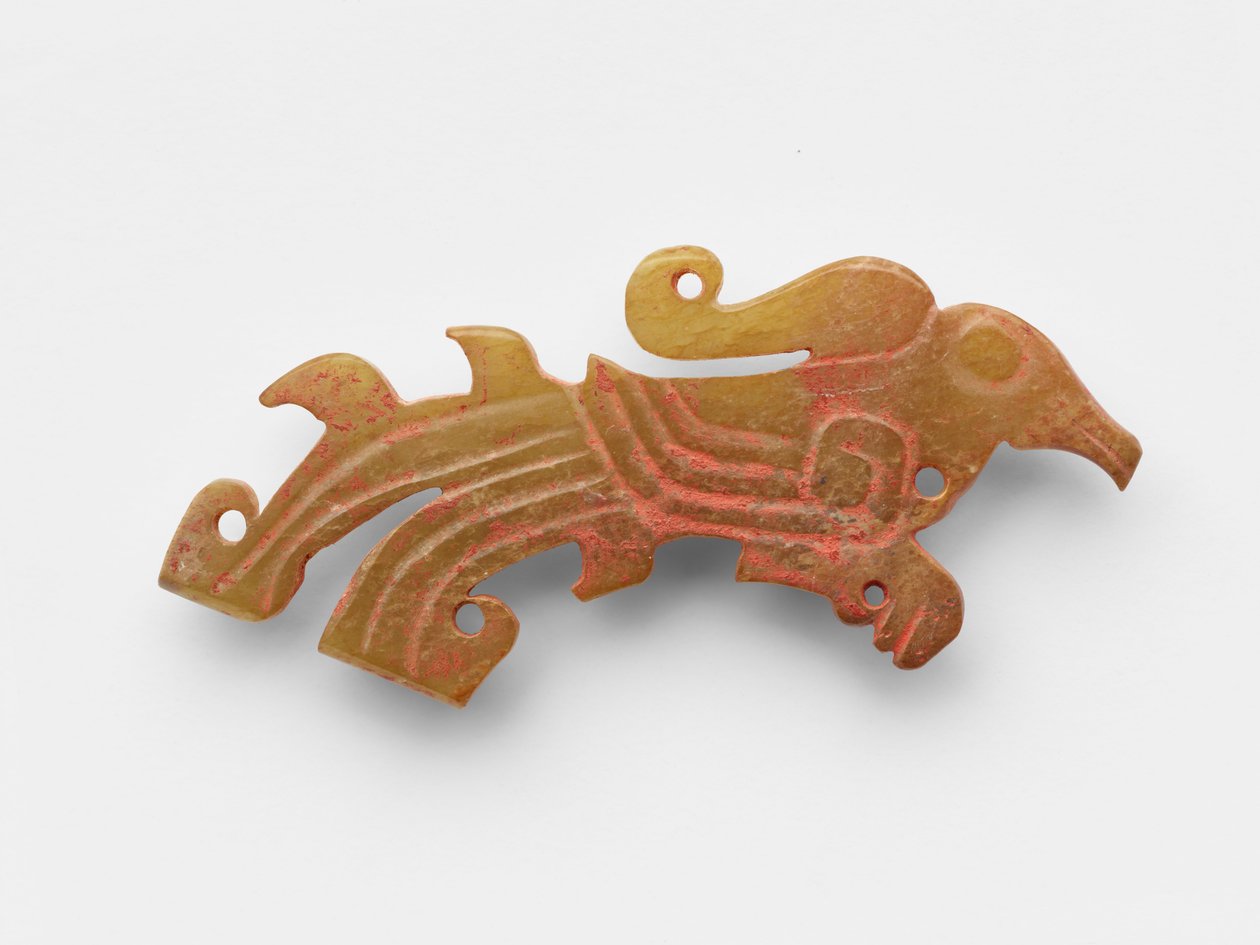 एक पक्षी के रूप में लटकन, c.1050-c.950 ईसा पूर्व (जेड, नेफ्राइट) द्वारा पश्चिमी झोउ राजवंश चीनी स्कूल