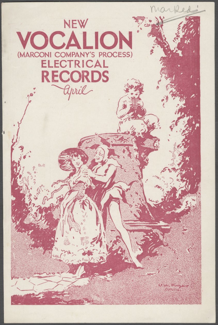 वोकलियन रिकॉर्ड्स बुलेटिन, 1920s द्वारा विल्फ्रेड फ्रायर, कर्टिस विज्ञापन एजेंसी