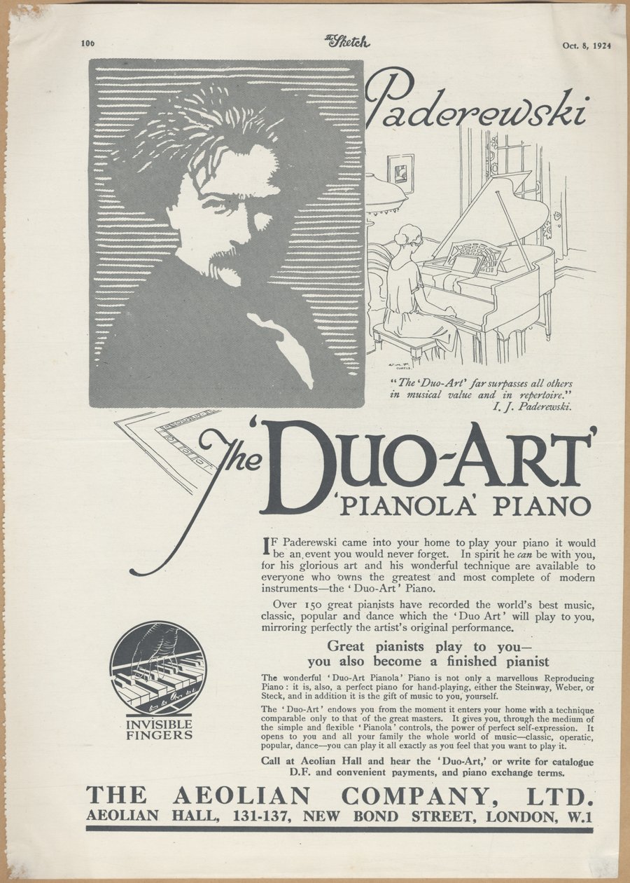 वातज कंपनी Pianolas, 1924 द्वारा विल्फ्रेड फ्रायर