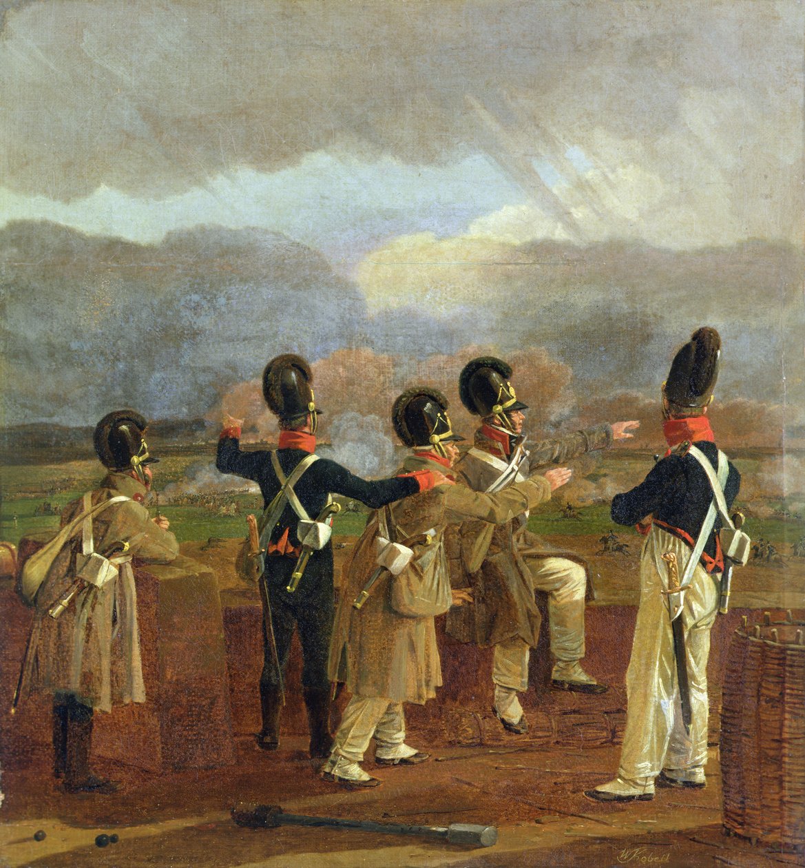प्राचीर पर सैनिक, c.1809 द्वारा विल्हेम अलेक्जेंडर कोबेल