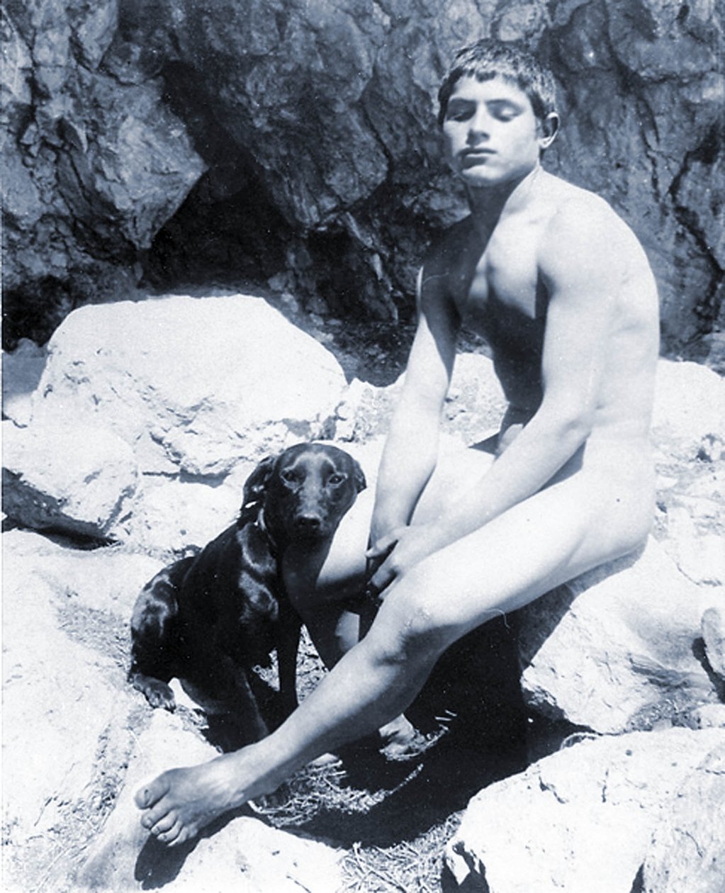 कुत्ते के साथ एक नग्न लड़के का अध्ययन, c.1901 (सायनोटाइप) द्वारा बैरन विल्हेम वॉन ग्लोडेन