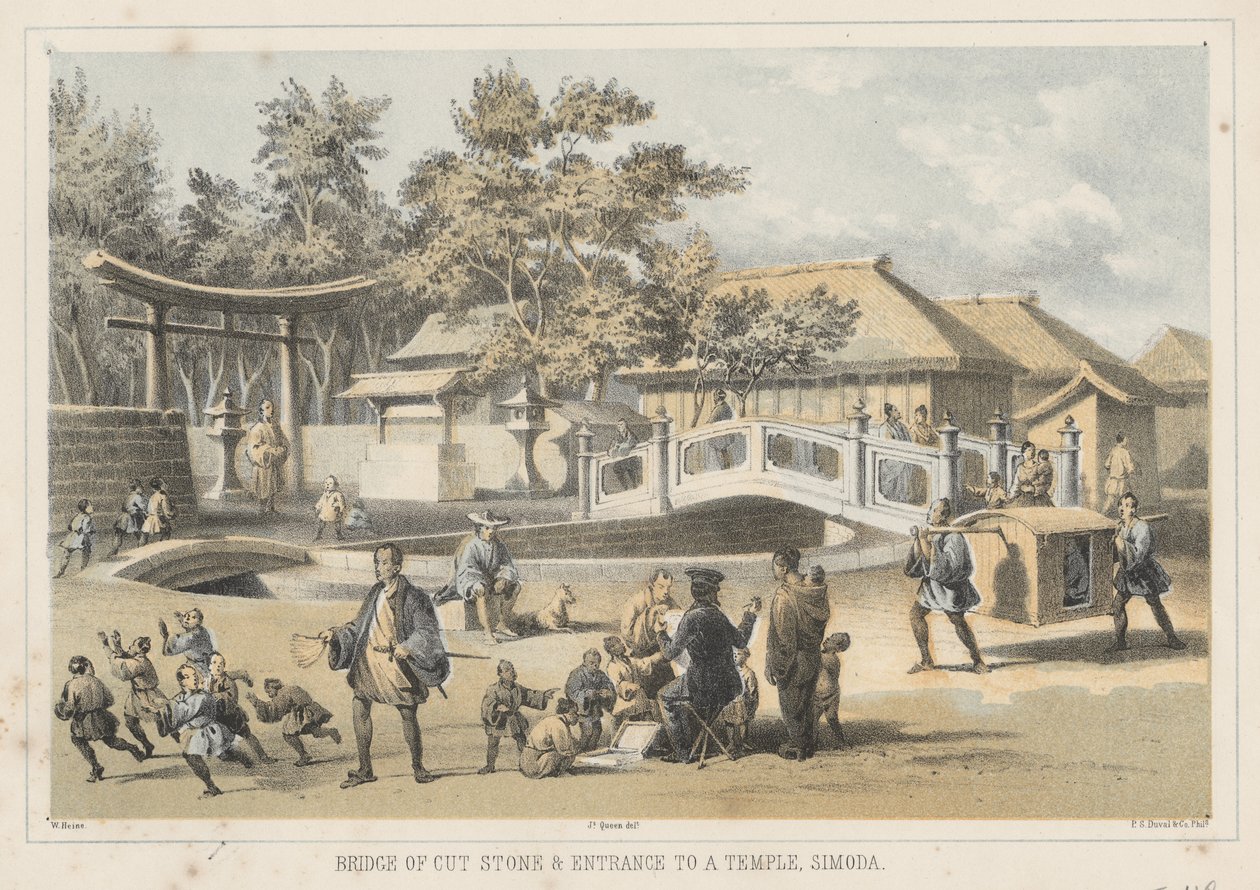 1855 में एक मंदिर, सिमोडा में कट स्टोन का प्रवेश द्वारा विल्हेम जोसेफ हेन