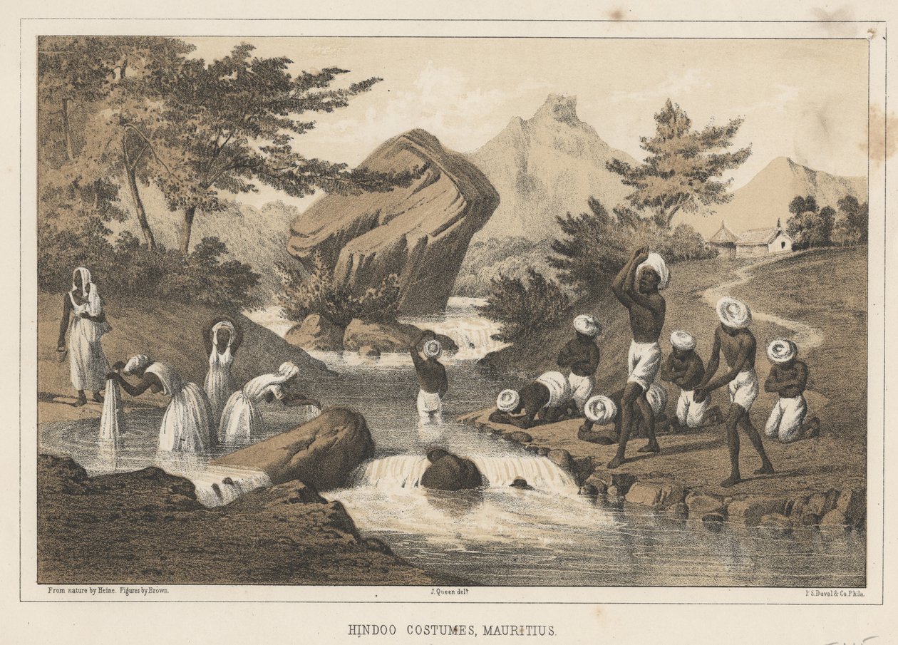 हिंदो कॉस्टयूम, मॉरीशस, 1855 द्वारा विल्हेम जोसेफ हेन