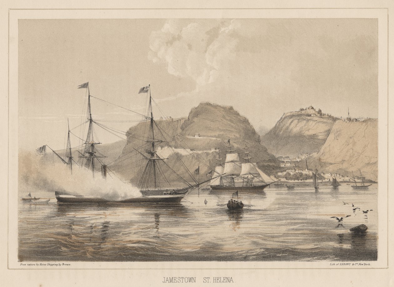 जेम्सटाउन, सेंट हेलेना, 1855 द्वारा विल्हेम जोसेफ हेन
