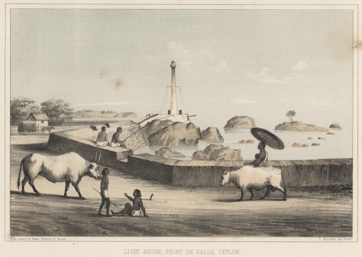 लाइट हाउस, प्वाइंट डी गैल, सीलोन, 1855 द्वारा विल्हेम जोसेफ हेन