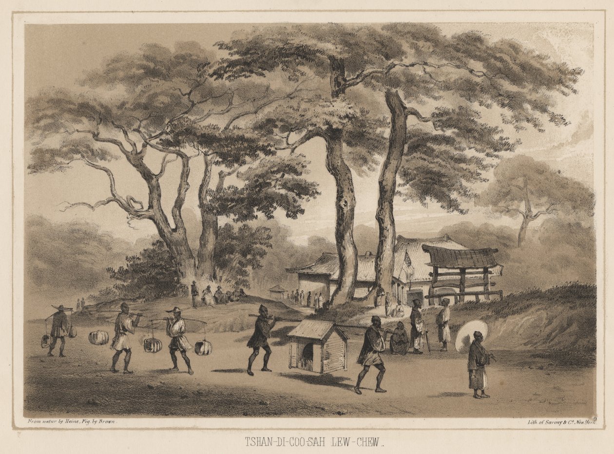 Tshan-Di-Coo-Sah, Lew Chew, 1855 (lithograph) द्वारा विल्हेम जोसेफ हेन