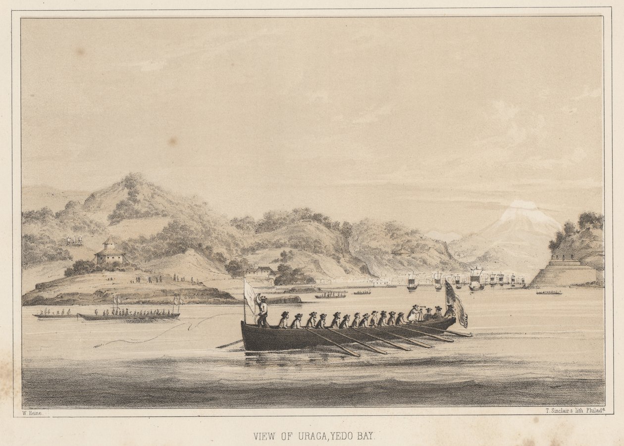उरगा, येडो बे, 1855 का दृश्य द्वारा विल्हेम जोसेफ हेन