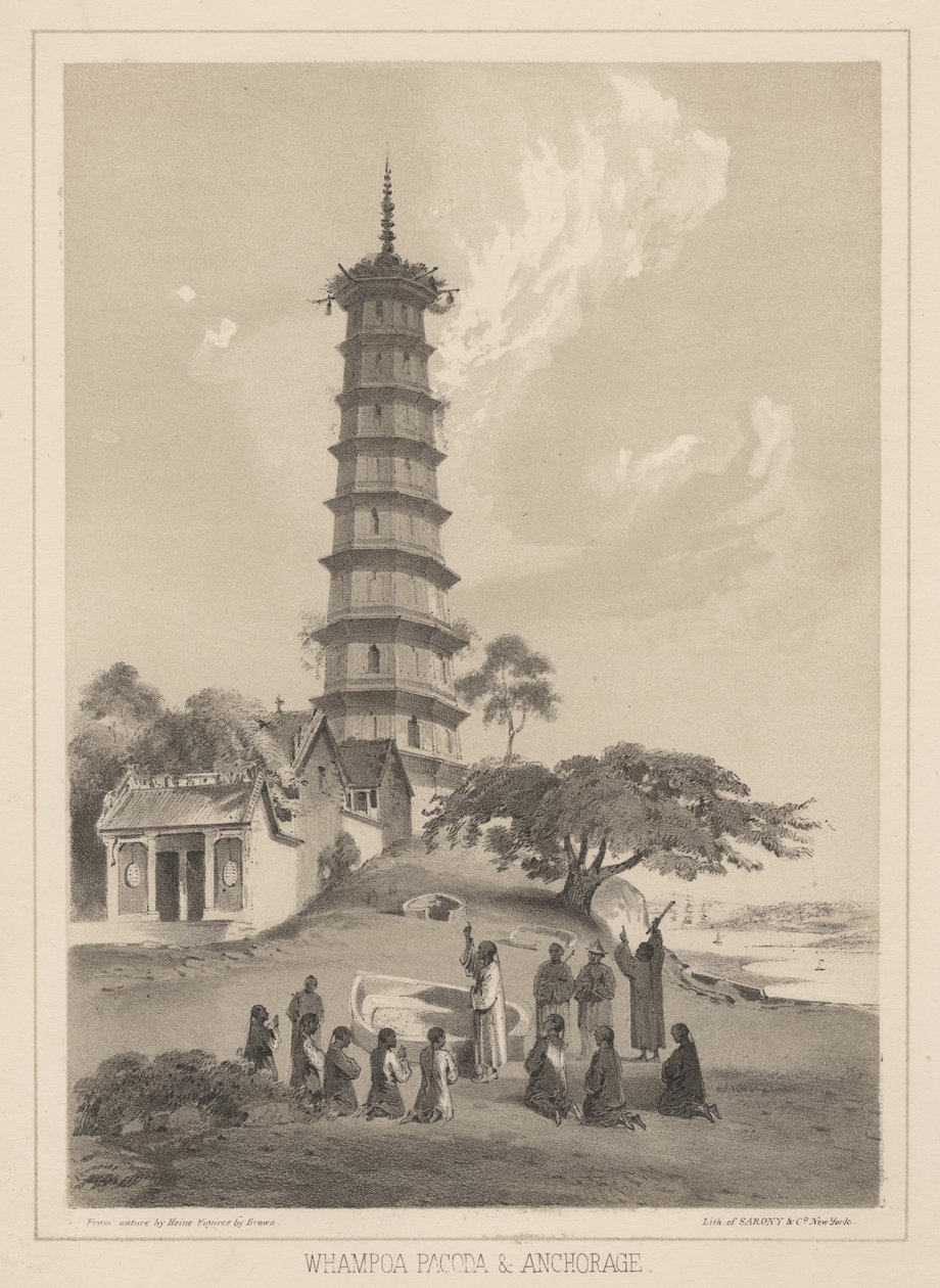वाम्पोआ पगोडा और एंकरेज, 1855 द्वारा विल्हेम जोसेफ हेन