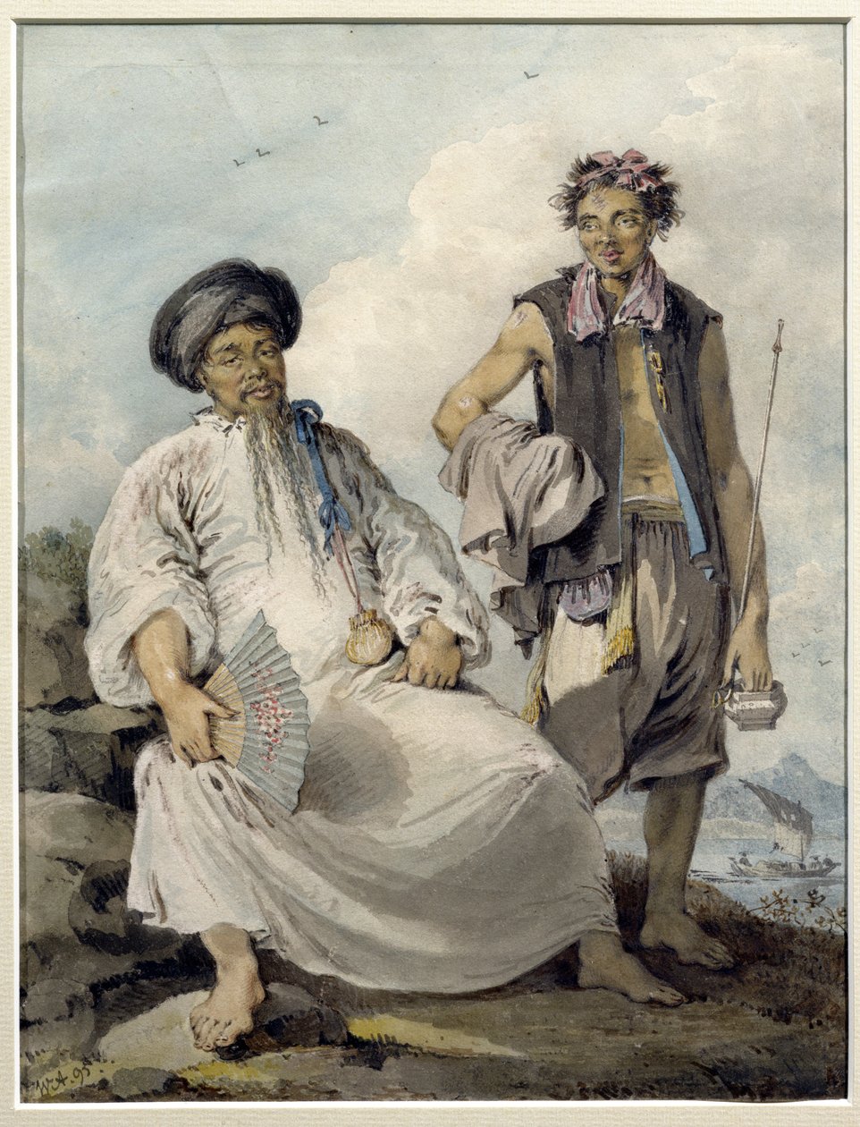 पाइप बियरर के साथ मंदारिन, 1795 (wc) द्वारा विलियम अलेक्जेंडर