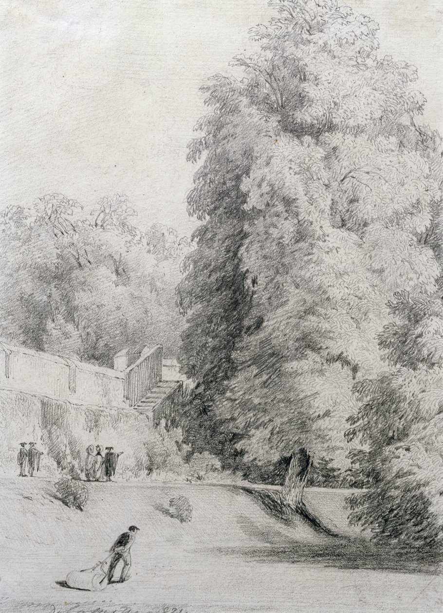 न्यू कॉलेज गार्डन, 1821 द्वारा विलियम अल्फ्रेड डेलमोट्टे