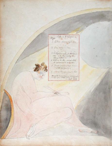 वसंत पर ओड के लिए पृष्ठ पृष्ठ, थॉमस ग्रे की कविताओं से, 1797-98 में प्रकाशित (कागज पर कलम और काली स्याही के साथ) द्वारा विलियम ब्लेक