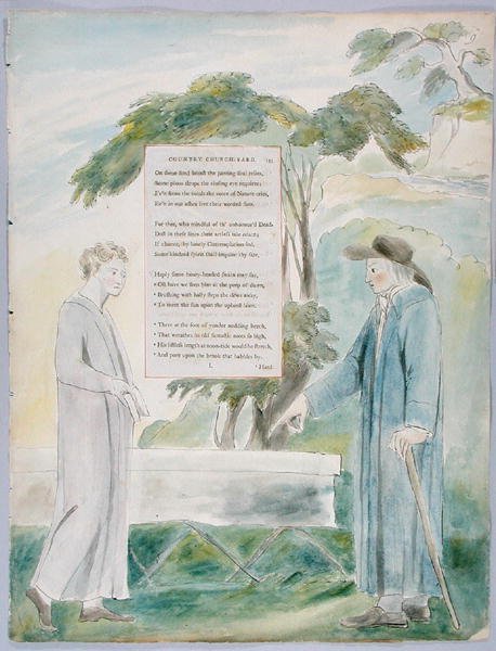 एक कंट्री चर्च-यार्ड में लिखी इलगी, The Poems of Thomas Grey, 113 से डिजाइन द्वारा विलियम ब्लेक