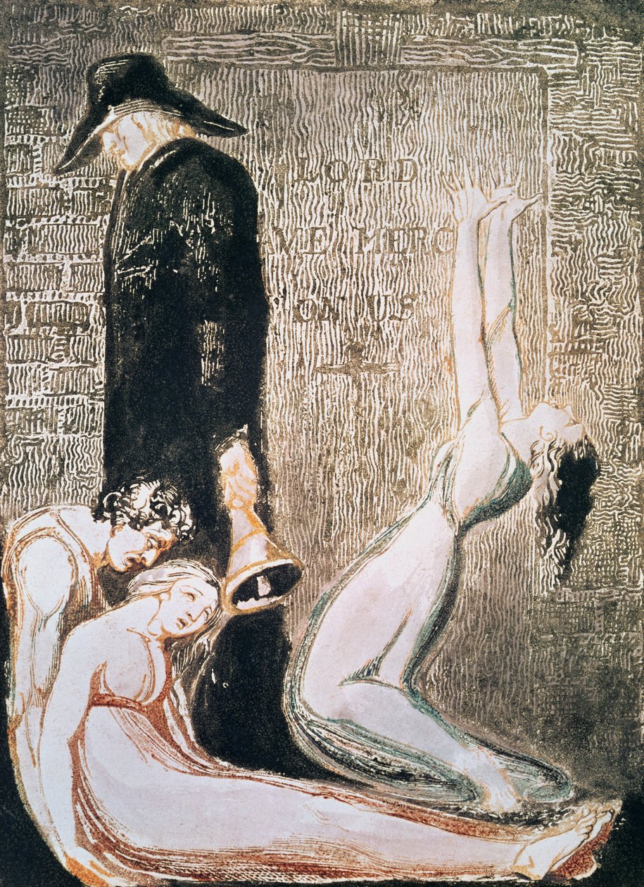 यूरोप एक भविष्यवाणी; प्लेग, c.1794 (राहत नक़्क़ाशी, उत्कीर्णन, wc) द्वारा विलियम ब्लेक
