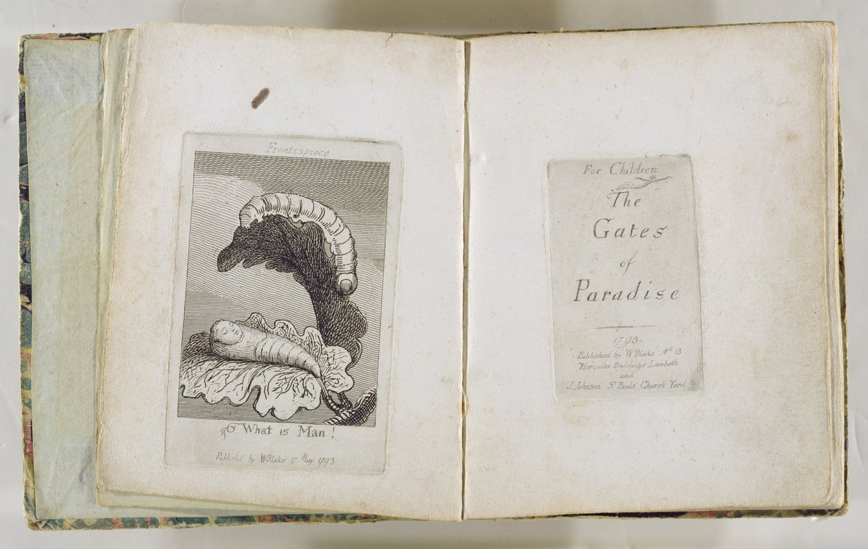 बच्चों के लिए। द गेट्स ऑफ पैराडाइज (और फ्रंटस्पिब्लस), 1793 द्वारा विलियम ब्लेक
