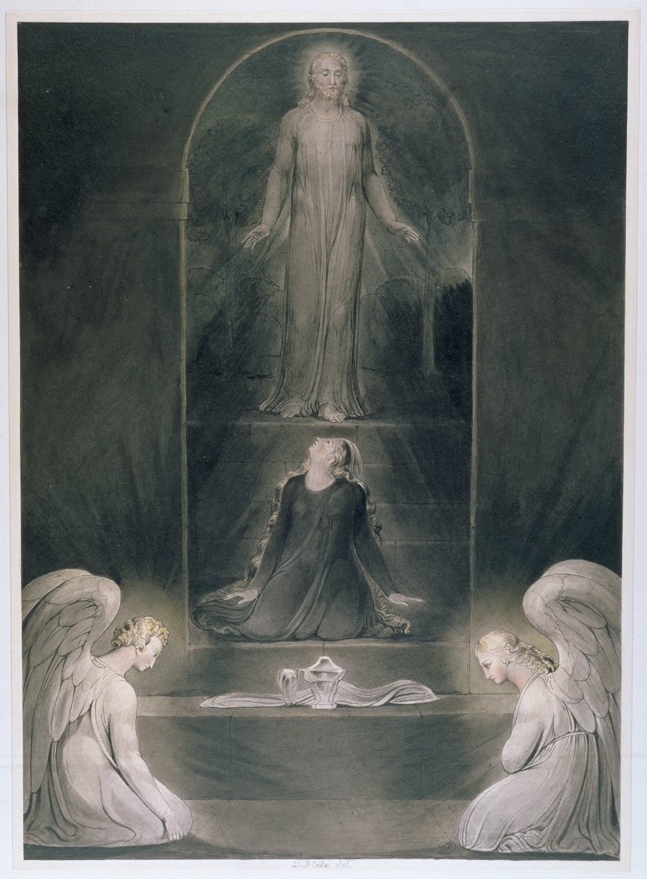 सिपुलेचर में मैरी मैग्डलीन, c.1805 (कागज पर wc और पेन und black इंक द्वारा विलियम ब्लेक