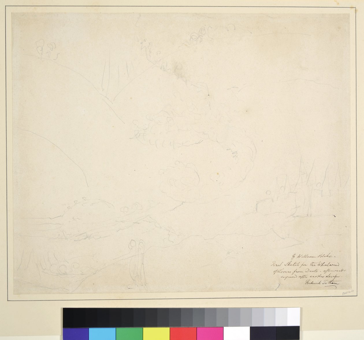 स्केच &39;द एंजल क्रॉसिंग द स्टाइल, c.1824-27 (पेपर पर ग्रेफाइट) द्वारा विलियम ब्लेक
