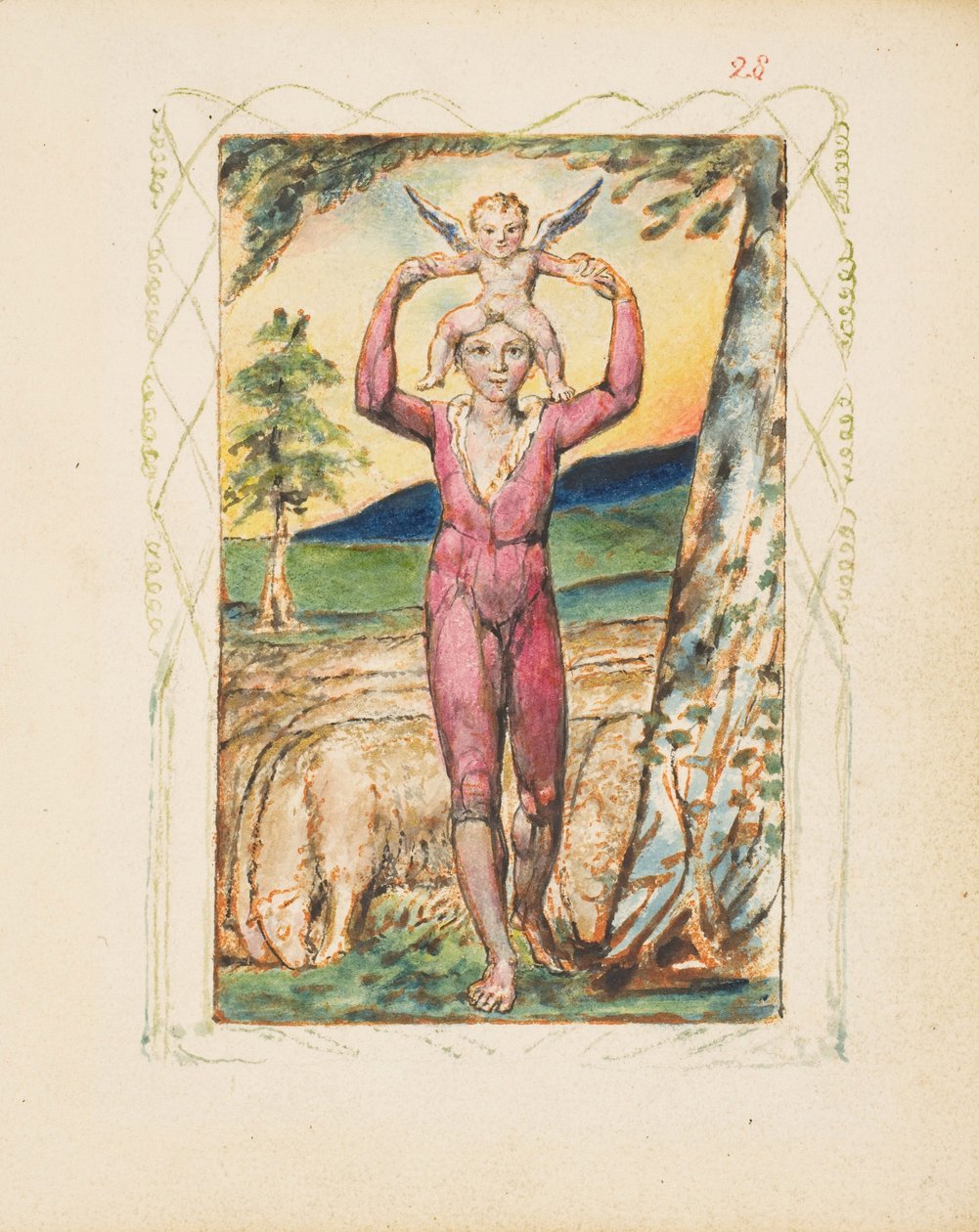 एक्सपीरियंस के गाने: फ्रंटस्पाईज, c.1825 द्वारा विलियम ब्लेक