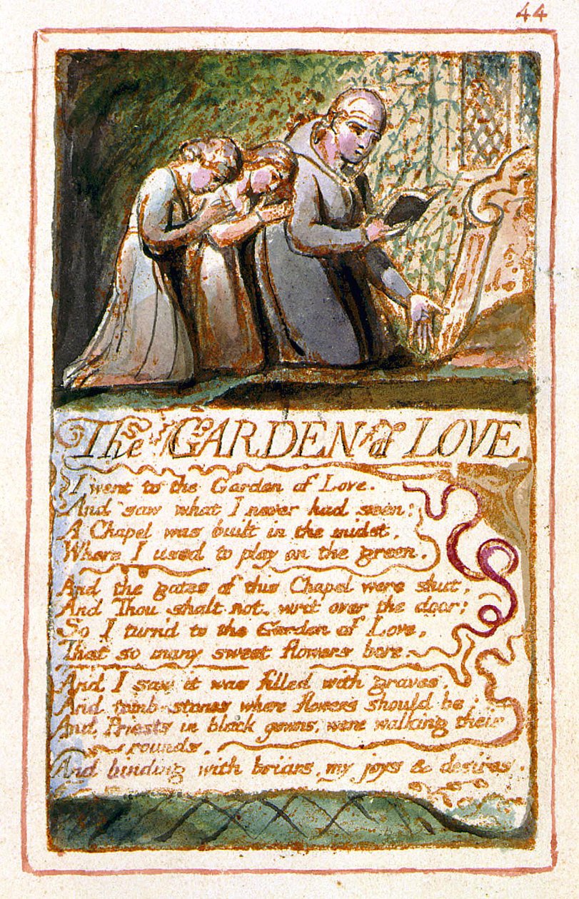 मासूमियत और अनुभव के गाने Z ऑब्जेक्ट 44 LOVE के GARDEN की नकल करते हैं द्वारा विलियम ब्लेक
