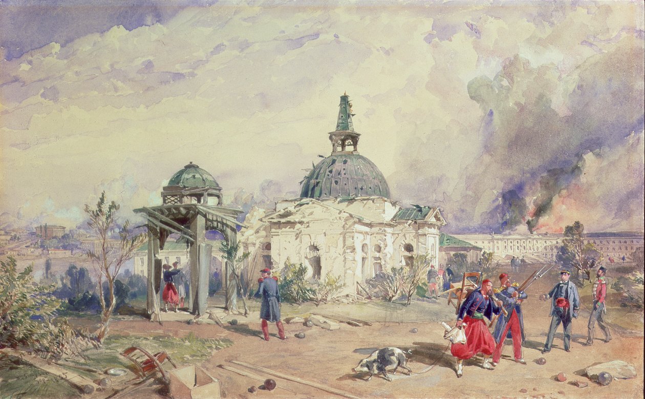सेबस्टोपोल का एक दृश्य, 1855 द्वारा विलियम क्रीमिया सिम्पसन