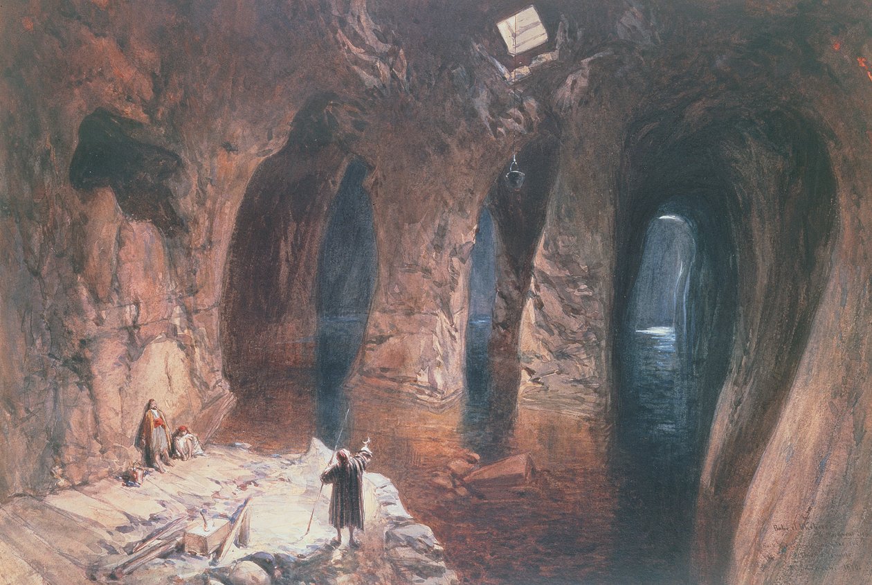 महान सागर पर बहार अल खैबीर: सोलमोंस टेम्पल, 1870 (wc) की साइट के नीचे रॉककट कलगी द्वारा विलियम क्रीमिया सिम्पसन