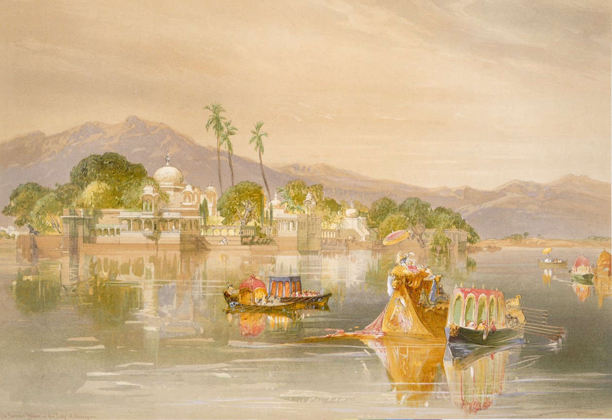 ऊदिपुरे, जुगमुंदर पैलेस, &39;इंडिया प्राचीन और आधुनिक&39; से, 1867 द्वारा विलियम क्रीमिया सिम्पसन
