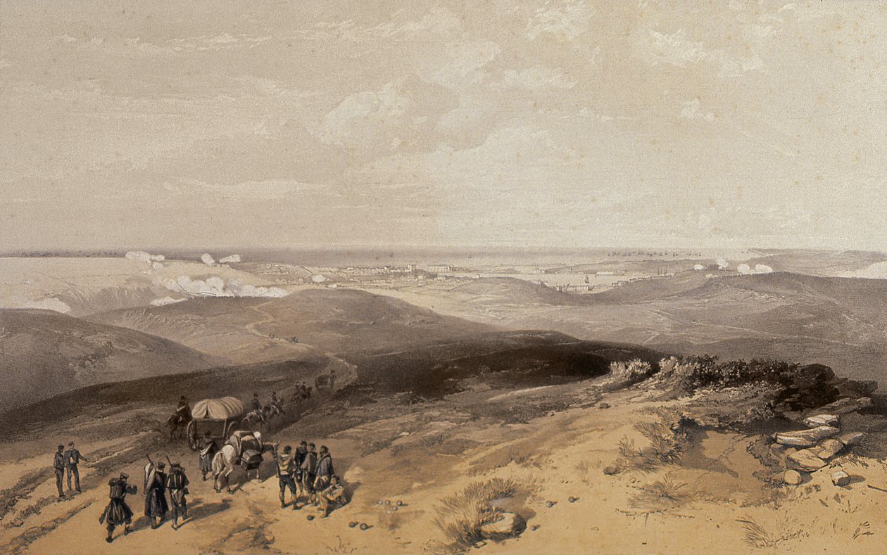अंग्रेजी बैटरी के पीछे से सेबस्टोपोल, 1855 द्वारा विलियम क्रीमिया सिम्पसन