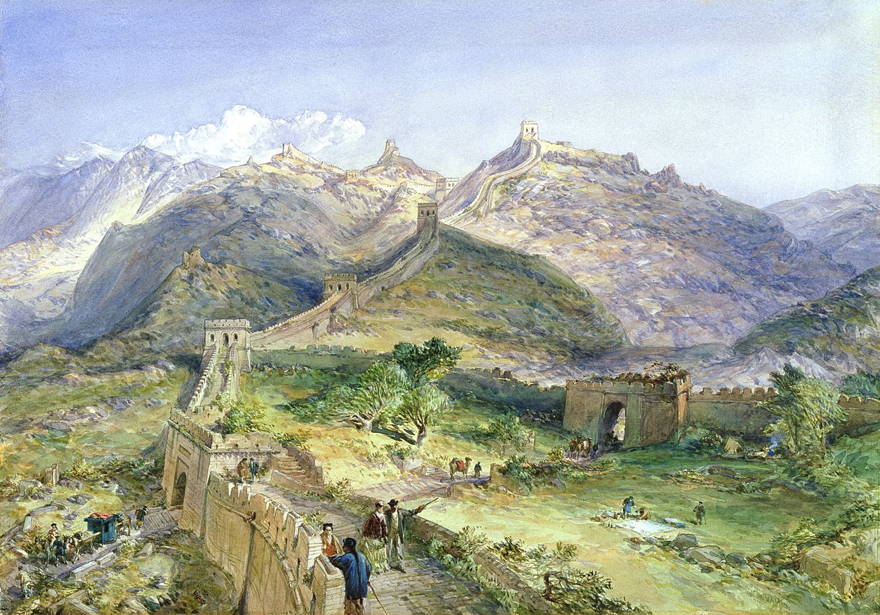 चीन की महान दीवार, 1874 (कागज पर wc और पेंसिल) द्वारा विलियम क्रीमिया सिम्पसन