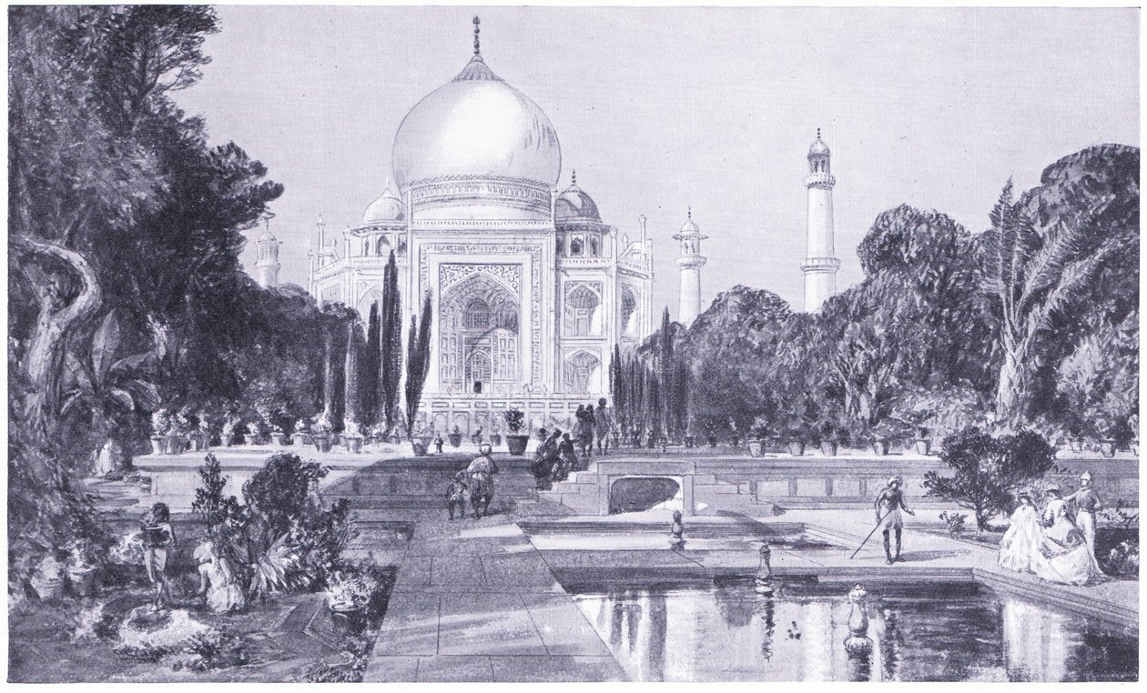 आगरा में ताजमहल, जैसा कि 1864 में दिखाई दिया था द्वारा विलियम क्रीमिया सिम्पसन