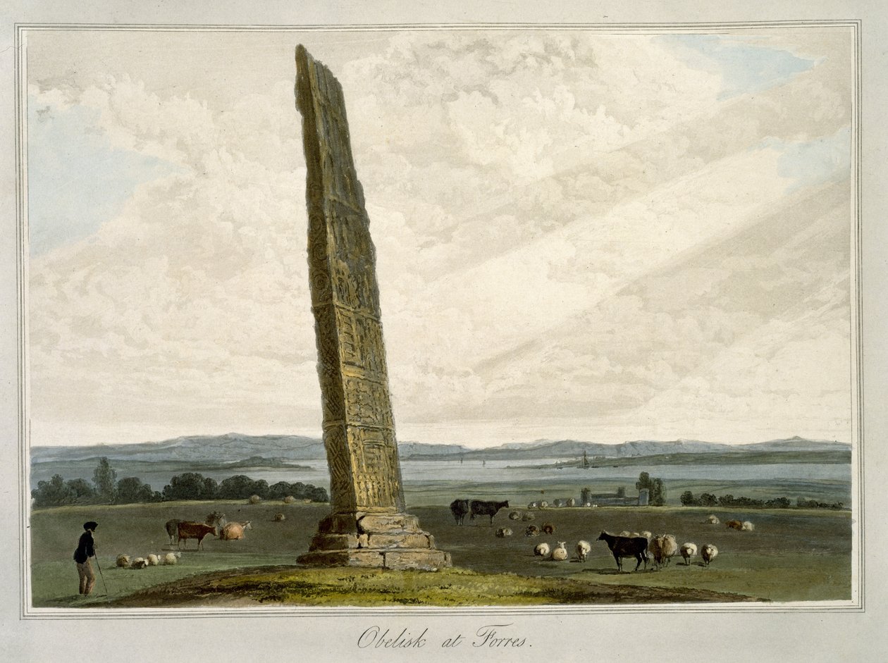 1814 और 1825 के बीच &39;ए वॉयज अराउंड ग्रेट ब्रिटेन अंडरटेकिंग द इयर्स 1814 और 1825&39; के बीच फॉरेस में ओबिलिस्क द्वारा विलियम डेनियल