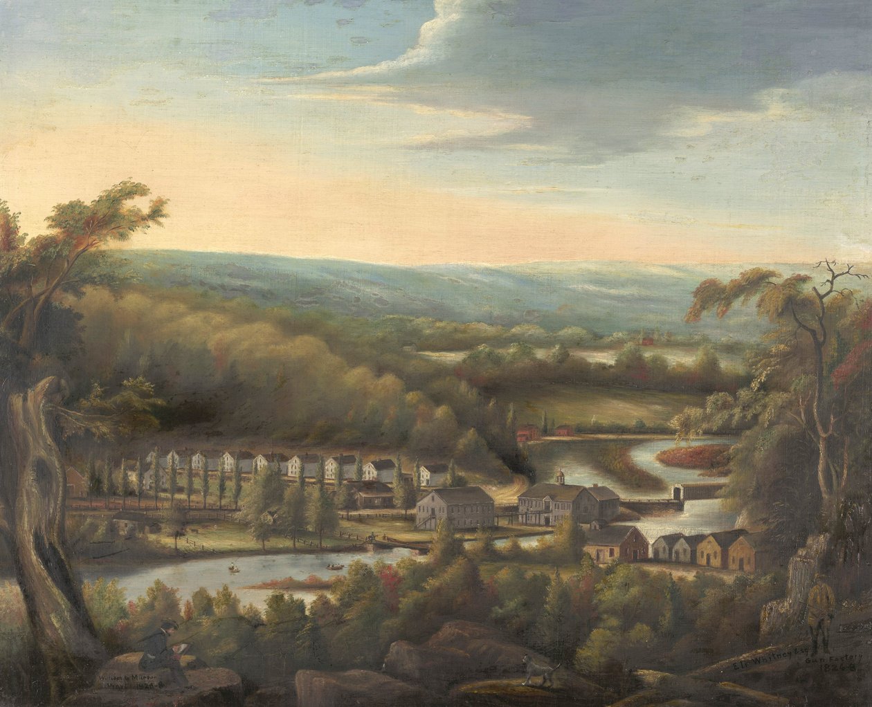 एली व्हिटनी गन फैक्टरी, c.1826-8 द्वारा विलियम जाइल्स मुनसन